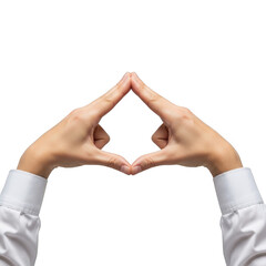 Hands forming a heart shape isolated on transparent background
