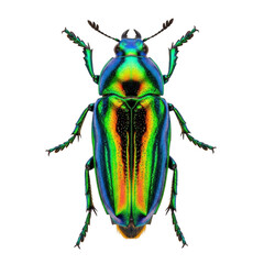 Colorful beetle illustration isolated on transparent background