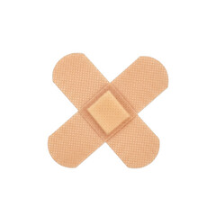 Bandage crossing isolated on transparent background
