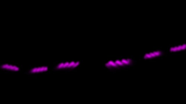 Purple wavy zigzag lines animated on black background, Minimalist abstract motion graphic video