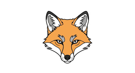Obraz premium Illustration of a Red Fox Face on White Background