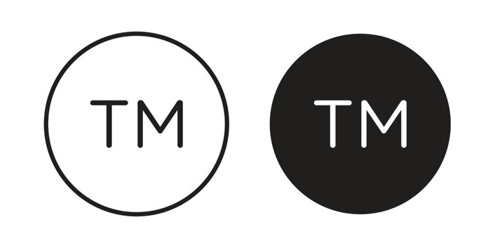 TM trademark icon. Perfect for app and web interfaces, marketing, etc.