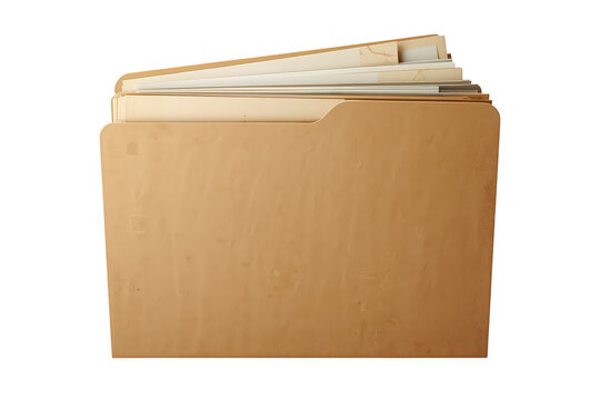 File folder storing confidential documents for office organization, archiving important records, with transparent background
