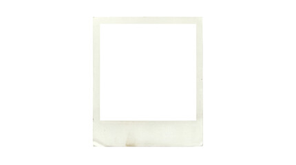 Fototapeta premium Blank instant photo frame mockup with white border and subtle shadow on white background, square empty space for branding, invitation, and minimalist design
