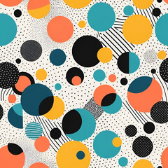 Fototapeta premium Pop Art Aesthetics Abstract Vector Pattern With Weird Geometric Shapes And Bizarre Artistic Forms