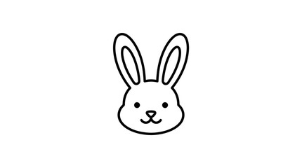 Obraz premium Simple Line Art Bunny Head Icon, a Perfect Easter Egg Graphic