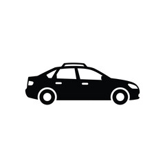 Obraz premium Black car silhouette vector illustration, flat design graphic