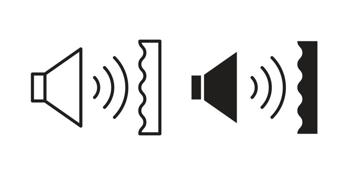 Soundproof icon in black solid style. linear symbol.