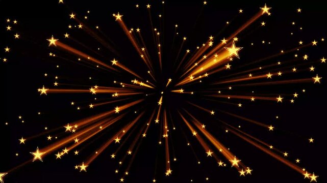Glittering star burst and glowing sparkle on black background, twinkling glitter stars, twinkle magic dust animation, luxury white glitter sparkles star, magic dust, shine effect glitter stars. 4k