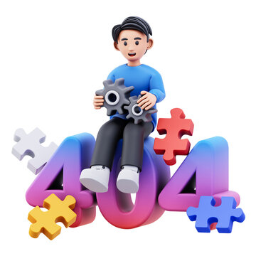 404 eror 3d illustration
