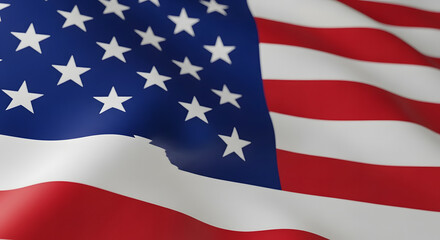 Obraz premium American flag close up with stars and stripes