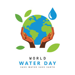 Fototapeta premium World Water Day March 22, vector design, save water and save earth concept