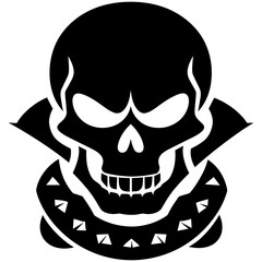 Fototapeta premium Vector Art Metal Skull with Studded Wristband Bold Design for Tattoo Emblem or Logo