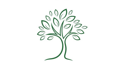 Obraz premium Stylized Tree Illustration with Leafy Branches.