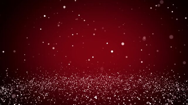 festive red sparkle light snow particles background