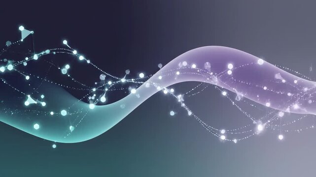 Abstract digital waves and interconnected nodes representing data flow and connectivity in a modern technological landscape