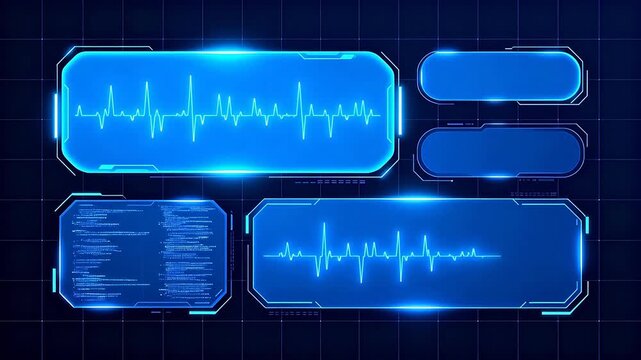 Blue futuristic interface elements