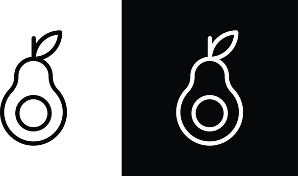 Guava icon pack in black and white colors