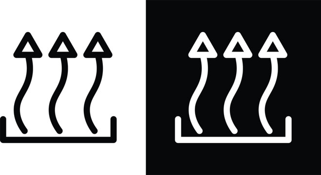 Heat icon pack in black and white colors