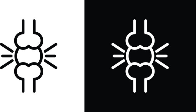 Herniated disc icon pack in black and white colors