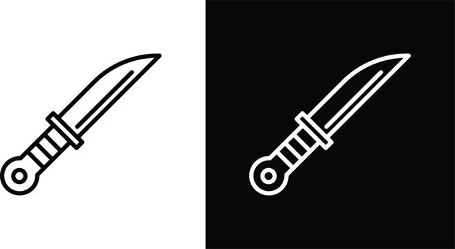 knife icon pack in black and white colors