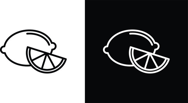 Lemon icon pack in black and white colors