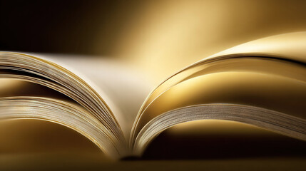 Fototapeta premium Open Book with Golden Lighting