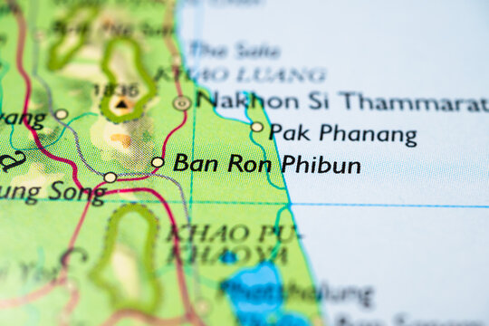 Detailed macro of Kuantan and Pahang region road map in Malaysia for travel navigation concept.