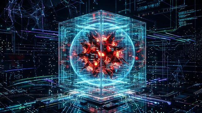 Abstract Artificial Intelligence Powered Sandbox Visualization Concept