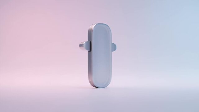 3D rendering of a sleek silver slider control on a pastel gradient background