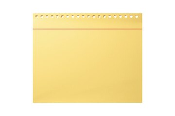 Blank yellow notepad paper for writing notes, planning, reminders, and brainstorming ideas on a transparent background