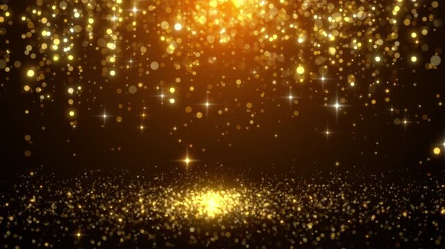 gold wedding stars confetti particles background loop