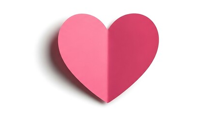 Obraz premium Pink heart shaped object casting shadow on white background