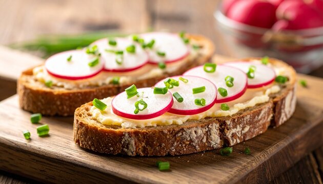  Butterbrot mit Radieschen und Schnittlauch