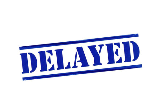 A blue delayed stamp isolated on transparent background