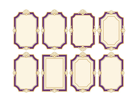 Decorative frame set with ornamented borders and copy space