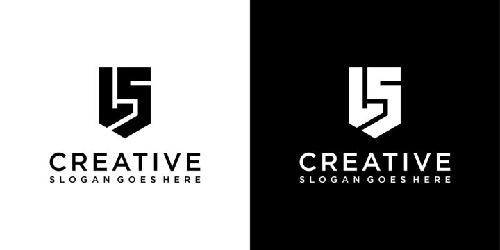 LS or SL initial letter logo design vector
