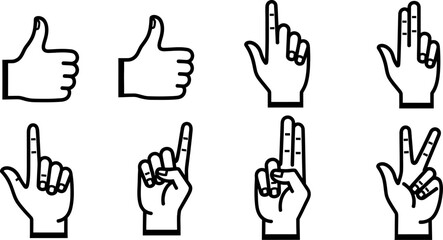 Obraz premium American sign language handshapes for numbers and letters