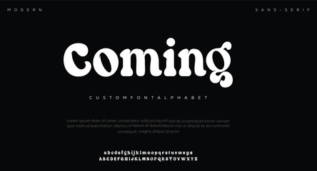 Custom typography alphabet with the word Coming © Money