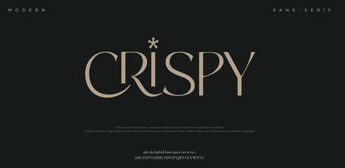 Crispy typography logo with gold text on black background © Money