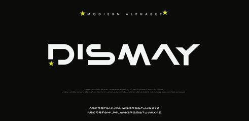 Modern typography design with the word Dismay on a black background