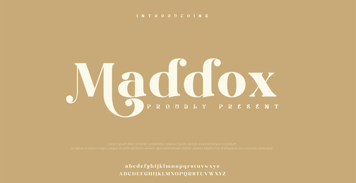 Maddox elegant typography logo design with serif font