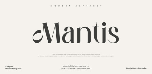 Modern elegant typography with Mantis font style © Money