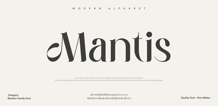 Modern elegant typography with Mantis font style
