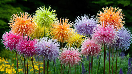 Obraz premium Vibrant Wildflower Bouquet in Garden Setting