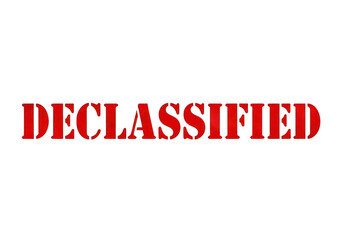Obraz premium The word declassified in red letters isolated on transparent background
