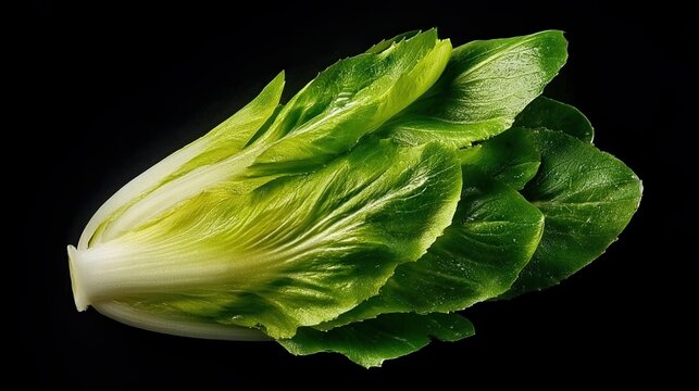 Fresh Endive With Green Leaves on a Dark Background for Cooking