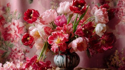Obraz premium Flowers bright in vase sit in room.