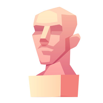 Geometric chopped human head low poly vector object illustration