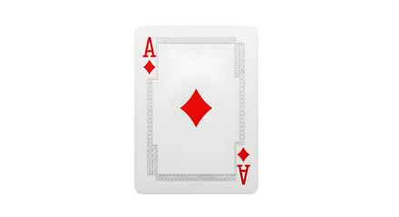 Obraz premium White ace of diamonds playing card on black background